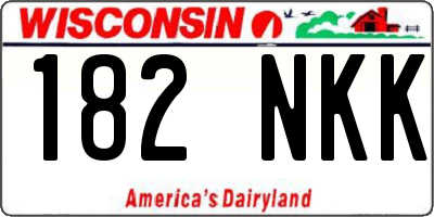 WI license plate 182NKK