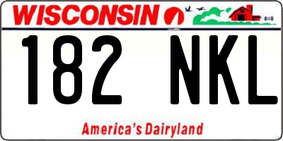 WI license plate 182NKL