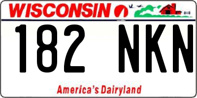 WI license plate 182NKN
