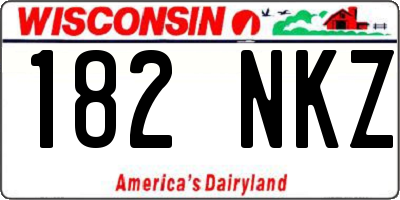WI license plate 182NKZ