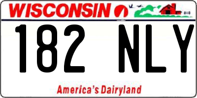 WI license plate 182NLY