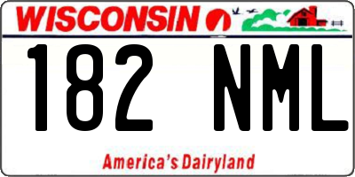 WI license plate 182NML