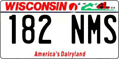 WI license plate 182NMS