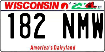 WI license plate 182NMW