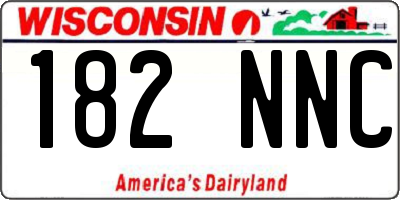 WI license plate 182NNC