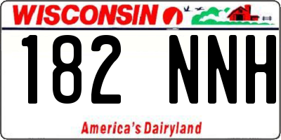 WI license plate 182NNH