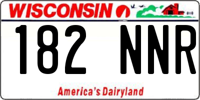 WI license plate 182NNR