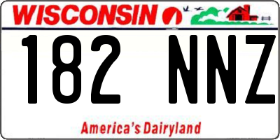 WI license plate 182NNZ