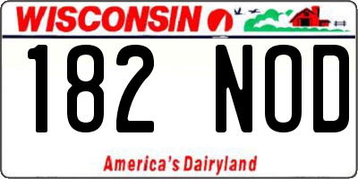 WI license plate 182NOD