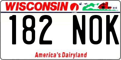 WI license plate 182NOK