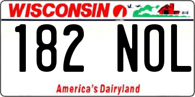 WI license plate 182NOL