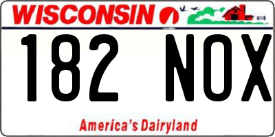 WI license plate 182NOX
