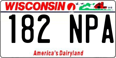 WI license plate 182NPA