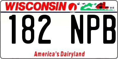 WI license plate 182NPB
