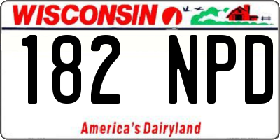 WI license plate 182NPD