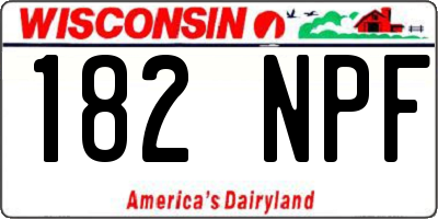 WI license plate 182NPF