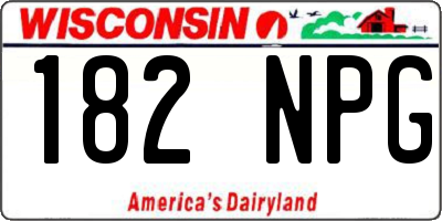 WI license plate 182NPG