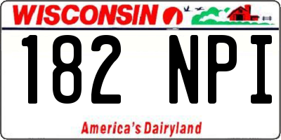 WI license plate 182NPI