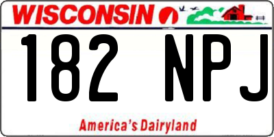 WI license plate 182NPJ