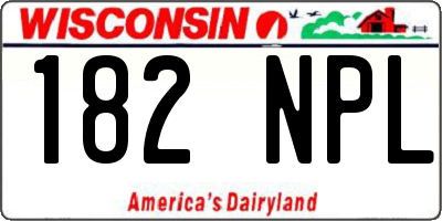 WI license plate 182NPL