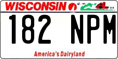 WI license plate 182NPM
