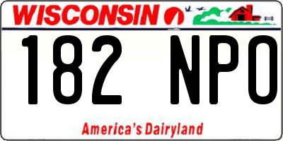 WI license plate 182NPO