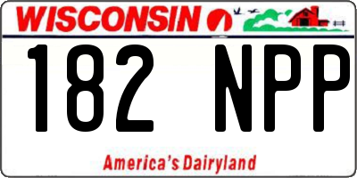 WI license plate 182NPP