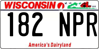 WI license plate 182NPR