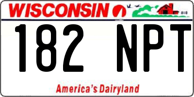 WI license plate 182NPT