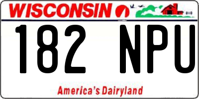 WI license plate 182NPU