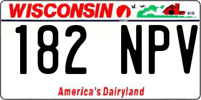 WI license plate 182NPV
