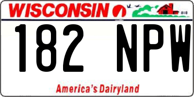 WI license plate 182NPW