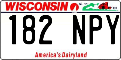 WI license plate 182NPY