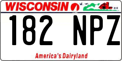 WI license plate 182NPZ