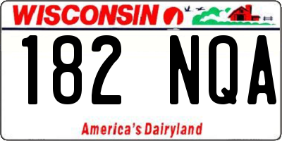 WI license plate 182NQA