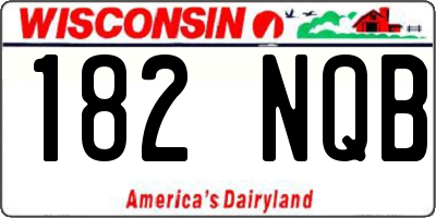 WI license plate 182NQB