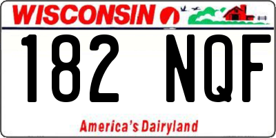 WI license plate 182NQF