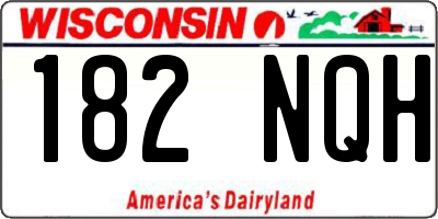 WI license plate 182NQH