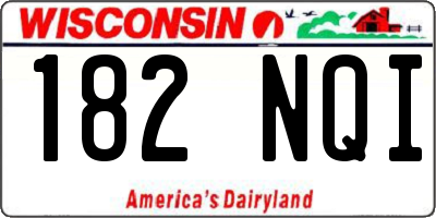 WI license plate 182NQI