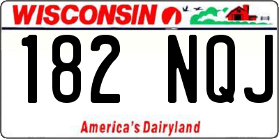WI license plate 182NQJ