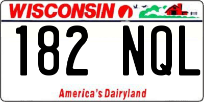 WI license plate 182NQL