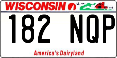 WI license plate 182NQP