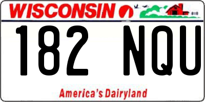 WI license plate 182NQU