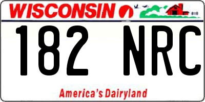 WI license plate 182NRC