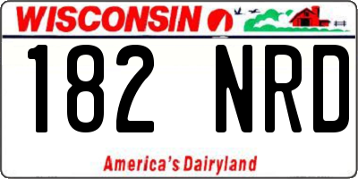WI license plate 182NRD