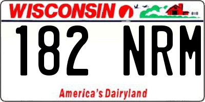 WI license plate 182NRM