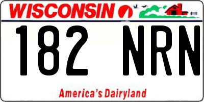 WI license plate 182NRN