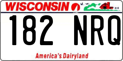 WI license plate 182NRQ