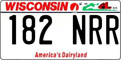 WI license plate 182NRR