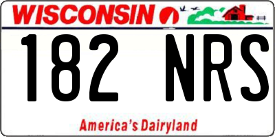 WI license plate 182NRS